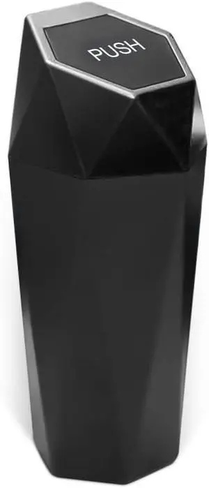 Mini Portable Car Trash Can with Lid, Style 1, Black | compact design, waterproof surface, diamond pattern, for vehicles offices kitchens and homes, interior storage use Mini Portable Car Trash Can with Lid, Style 1, Black | compact design, waterproof surface, diamond pattern, for vehicles offices kitchens and homes, interior storage use