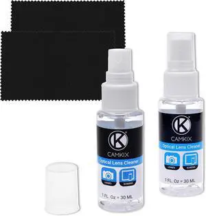 Camkix Lens and Screen Cleaning Kit - 2X Cleaning Spray 2X Microfiber Cloth - Perfect to Clean The Lens of Your DSLR and Compatible with Your Camera, Smartphone, Tablet, Notebook, etc. Camkix Lens and Screen Cleaning Kit - 2X Cleaning Spray 2X Microfiber Cloth - Perfect to Clean The Lens of Your DSLR and Compatible with Your Camera, Smartphone, Tablet, Notebook, etc.