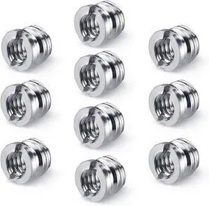 Camera 1/4"-20 to 3/8"-16 Reducer Bushing Convert Screw Adapter for Monopod, Tripod, Ballhead, Stand and Video Light DSLR SLR (10 Pack) Camera 1/4"-20 to 3/8"-16 Reducer Bushing Convert Screw Adapter for Monopod, Tripod, Ballhead, Stand and Video Light DSLR SLR (10 Pack)
