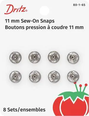 Dritz 80-1-65 Sew-On Snaps, Nickel-Plated Brass, Size 1 8-Count Dritz 80-1-65 Sew-On Snaps, Nickel-Plated Brass, Size 1 8-Count