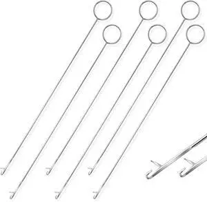 joaoxoko Loop Turner Sewing Tool with Latch Hook - 6-Piece Stainless Steel Fabric Turner Kit for DIY Quilting, Thick Material Flipping (10.4 Inch) (6) joaoxoko Loop Turner Sewing Tool with Latch Hook - 6-Piece Stainless Steel Fabric Turner Kit for DIY Quilting, Thick Material Flipping (10.4 Inch) (6)