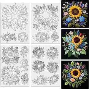 BENECREAT 17 pcs Water Soluble Embroidery Stabilizers, Sunflowers Bouquets Embroidery Patterns Transfer Paper for Beginners, Stick and Stitch Embroidery Paper Wash Away BENECREAT 17 pcs Water Soluble Embroidery Stabilizers, Sunflowers Bouquets Embroidery Patterns Transfer Paper for Beginners, Stick and Stitch Embroidery Paper Wash Away