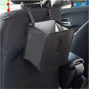 Fekey&JF Foldable Waterproof Car Trash Can, Small | leakproof liner, hanging storage-bag design, fits most cars, SUVs, and trucks, car interior accessories Fekey&JF Foldable Waterproof Car Trash Can, Small | leakproof liner, hanging storage-bag design, fits most cars, SUVs, and trucks, car interior accessories