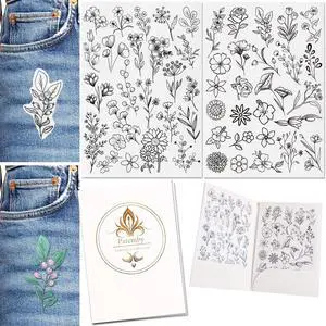 Patemby 50Pcs Embroidery Pattern Water Soluble Embroidery Stabilizers, Stick and Stitch Embroidery Paper Wash Away with Pre-Printed Pattern Designs Stencils Transfers for Hand Sewing Lover Beginner Patemby 50Pcs Embroidery Pattern Water Soluble Embroidery Stabilizers, Stick and Stitch Embroidery Paper Wash Away with Pre-Printed Pattern Designs Stencils Transfers for Hand Sewing Lover Beginner
