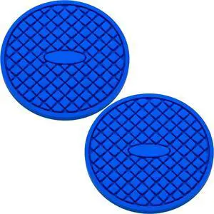 2-Pack Silicone Cup Holder Coaster Inserts - Universal Non-Slip Car Cup Holder Liners for Men and Women - Interior Accessories Set (Deep Blue) 2-Pack Silicone Cup Holder Coaster Inserts - Universal Non-Slip Car Cup Holder Liners for Men and Women - Interior Accessories Set (Deep Blue)