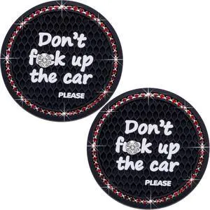 2PCS Bling Crystal Rhinestone Cup Holder Coaster 2.75 Inch Anti-Slip Auto Insert Cup Coaster Sparkling Interior Decor Accessories for Cars & Vehicles(Black & Red) 2PCS Bling Crystal Rhinestone Cup Holder Coaster 2.75 Inch Anti-Slip Auto Insert Cup Coaster Sparkling Interior Decor Accessories for Cars & Vehicles(Black & Red)