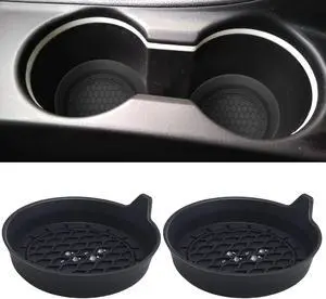 BFXM 2 PCS Car Cup Coasters, Cup Holder Coaster for Car Accessories Black | Universal CupHolders Insert for Women Non-Slip Silicone Car Cup Holder Coasters BFXM 2 PCS Car Cup Coasters, Cup Holder Coaster for Car Accessories Black | Universal CupHolders Insert for Women Non-Slip Silicone Car Cup Holder Coasters