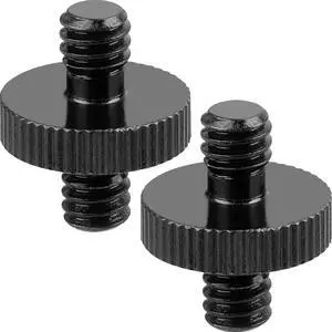 1/4" Male to 1/4" Male Threaded Tripod Screw Adapter Double Head Stud Standard Mounting Thread Converter for Camera Cage Mount Light Stand Monopo Shoulder Rig Tripod Black-2 Packs 1/4" Male to 1/4" Male Threaded Tripod Screw Adapter Double Head Stud Standard Mounting Thread Converter for Camera Cage Mount Light Stand Monopo Shoulder Rig Tripod Black-2 Packs