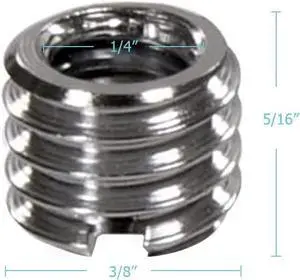 Foto&Tech Metal 1/4 inch to 3/8 inch Tripod Thread Adapter, Easy Mount Convert Screw Adapter for Tripod Monopod Ballhead, Reducer Bushing for Camera Video Equipment DSLR SLR Mic Boom Stand (5 Pieces) Foto&Tech Metal 1/4 inch to 3/8 inch Tripod Thread Adapter, Easy Mount Convert Screw Adapter for Tripod Monopod Ballhead, Reducer Bushing for Camera Video Equipment DSLR SLR Mic Boom Stand (5 Pieces)