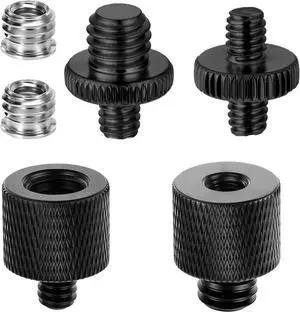 Xthrotsenk Tripod Screw Adapter 6 Pcs Aluminum Threaded Converter 1/4 Male to 3/8 Female and 3/8 Male to 1/4 Female for Tripod Camera Monitor Mic Stand Light Stand (Black) Xthrotsenk Tripod Screw Adapter 6 Pcs Aluminum Threaded Converter 1/4 Male to 3/8 Female and 3/8 Male to 1/4 Female for Tripod Camera Monitor Mic Stand Light Stand (Black)