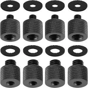 Camera Screw Adapter 8 Pieces Thread 1/4" Male to 3/8" Female and 3/8" Male to 1/4" Female Adapter with Rubber Pad for Camera Monitor, Tripod, Mount Camera Screw Adapter 8 Pieces Thread 1/4" Male to 3/8" Female and 3/8" Male to 1/4" Female Adapter with Rubber Pad for Camera Monitor, Tripod, Mount