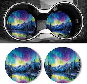 WOCOCN Car Coasters for Cup Holders - 2 Pack 2.75" Universal Rubber, Aurora | Car Cup Coaster, Non-Slip Waterproof Car Interior Accessories, Cute Car Decor Gifts for Women and Men WOCOCN Car Coasters for Cup Holders - 2 Pack 2.75" Universal Rubber, Aurora | Car Cup Coaster, Non-Slip Waterproof Car Interior Accessories, Cute Car Decor Gifts for Women and Men