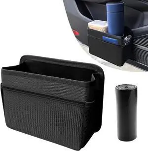 Car Trash Can, Foldable Mini Car Trash Can with 1 Roll Garbage Bag, Hanging Vehicle Garbage Organizer Holder, Automotive Interior Accessories Waterproof Storage Box (Black) Car Trash Can, Foldable Mini Car Trash Can with 1 Roll Garbage Bag, Hanging Vehicle Garbage Organizer Holder, Automotive Interior Accessories Waterproof Storage Box (Black)
