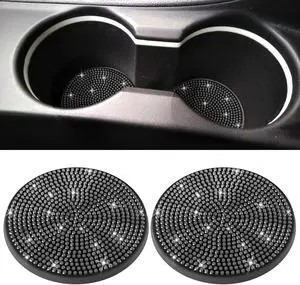 BFXM 2 PCS Bling Cup Holder Coaster, 2.75 Silicone Diamond Car Coasters | Non-Slip Cup Holder Coasters for Car, Bling Car Accessories for Women, Rhinestone Car Accessories BFXM 2 PCS Bling Cup Holder Coaster, 2.75 Silicone Diamond Car Coasters | Non-Slip Cup Holder Coasters for Car, Bling Car Accessories for Women, Rhinestone Car Accessories