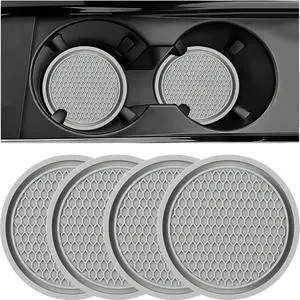 ZSDY Car Cup Coaster, 4PCS Universal Auto Non-Slip Cup Holder Embedded in Ornaments Coaster, Car Interior Accessories Sets, Grey ZSDY Car Cup Coaster, 4PCS Universal Auto Non-Slip Cup Holder Embedded in Ornaments Coaster, Car Interior Accessories Sets, Grey