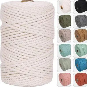 NOANTA 4mm 109yards Macrame Cord, Colored Cotton Macrame Yarn, Natural | Macrame Supplies, 3 Strand Twisted Cotton Yarn String, Cotton Cord for Wall Hanging, Plant Hangers, Crafts, Knitting NOANTA 4mm 109yards Macrame Cord, Colored Cotton Macrame Yarn, Natural | Macrame Supplies, 3 Strand Twisted Cotton Yarn String, Cotton Cord for Wall Hanging, Plant Hangers, Crafts, Knitting