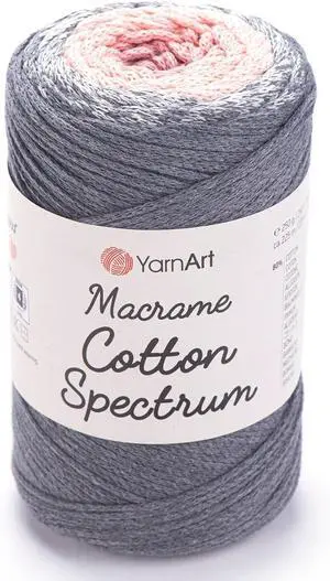 YarnArt Macrame Cotton Spectrum 80% Cotton Multicolor Cord 8.8 oz (250g), 246 yds (225m) Colorful Rope for Knots, Weaving, DIY Crafts Worsted Weight Aran (4) (1306) YarnArt Macrame Cotton Spectrum 80% Cotton Multicolor Cord 8.8 oz (250g), 246 yds (225m) Colorful Rope for Knots, Weaving, DIY Crafts Worsted Weight Aran (4) (1306)