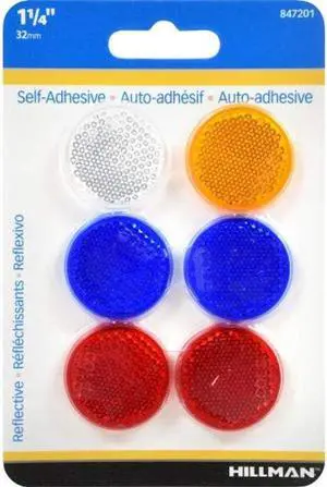 Hillman Adhesive Mini Reflectors (1-1/4") 6 Piece Hillman Adhesive Mini Reflectors (1-1/4") 6 Piece