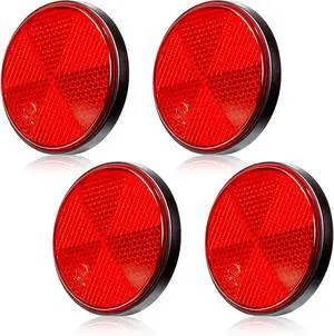 4 PCS Round Motorcycle Reflectors, Universal M6 x 1.0 Screw Mount Safety Warning Reflector for Bicycles, Scooters, Dirt Bikes and ATVs (Red, 2.2 Inch) 4 PCS Round Motorcycle Reflectors, Universal M6 x 1.0 Screw Mount Safety Warning Reflector for Bicycles, Scooters, Dirt Bikes and ATVs (Red, 2.2 Inch)
