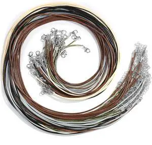 Necklace Cord, Paxcoo 50Pcs Necklace String Rope with Clasp, 24 Inch Waxed Cotton Cord Necklace Bulk for Charms Pendants, Bracelets, Necklaces, Jewelry Making Supplies and Beading Supplies Necklace Cord, Paxcoo 50Pcs Necklace String Rope with Clasp, 24 Inch Waxed Cotton Cord Necklace Bulk for Charms Pendants, Bracelets, Necklaces, Jewelry Making Supplies and Beading Supplies