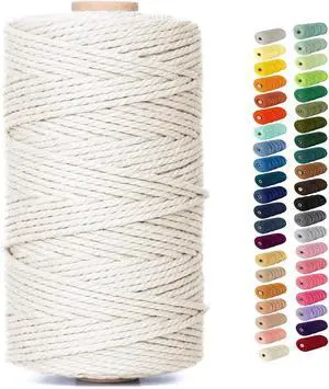 Natural Macrame Cord Colored Macrame Cord 2mm/3mm/4mm/5mm/6mm Macrame Cotton Cord, Twisted Macrame Yarn, Soft Craft Cord Macrame Rope Macrame Supplies(3mm*109Yards,Natural Color) Natural Macrame Cord Colored Macrame Cord 2mm/3mm/4mm/5mm/6mm Macrame Cotton Cord, Twisted Macrame Yarn, Soft Craft Cord Macrame Rope Macrame Supplies(3mm*109Yards,Natural Color)