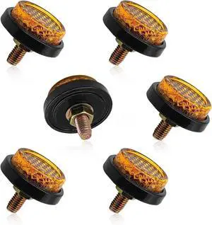 6PCS Mini Reflector with with Bolts and Nuts Type M5 Universal Screw Tag Bolt, Round Reflector Decorative for Motorcycle, Motorcycle Bicycle Car Accessory (Yellow) 6PCS Mini Reflector with with Bolts and Nuts Type M5 Universal Screw Tag Bolt, Round Reflector Decorative for Motorcycle, Motorcycle Bicycle Car Accessory (Yellow)