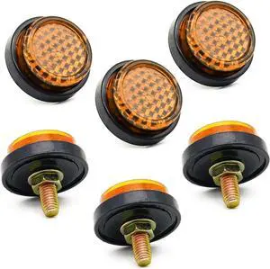 6 Pieces Reflectors Round Mini Decorative - Bolts and Nuts M5 Screw Tag Bolt - for Motorcycle Bike License Plate - Yellow 6 Pieces Reflectors Round Mini Decorative - Bolts and Nuts M5 Screw Tag Bolt - for Motorcycle Bike License Plate - Yellow