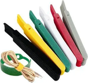 QUALIALL Reusable Hook and Loop Cable Ties, 150-Pack, 5.9" | End fixable, Neater, 6 Colors, Extendable, Cuttable, Strong Adhesion, Nylon, Wire Management, Durable QUALIALL Reusable Hook and Loop Cable Ties, 150-Pack, 5.9" | End fixable, Neater, 6 Colors, Extendable, Cuttable, Strong Adhesion, Nylon, Wire Management, Durable