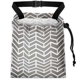 Car Trash Bag Hanging Back of Seat with Adjustable Snap Buckle Strap Cute Printed Drawstring Garbage Bags for Car-Grey White Car Trash Bag Hanging Back of Seat with Adjustable Snap Buckle Strap Cute Printed Drawstring Garbage Bags for Car-Grey White