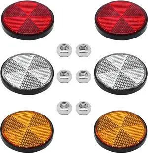 Surf turtle 6Pcs Plastic Universal Screw Mount Reflective Warning Reflector | for Motorcycle Bike Surf turtle 6Pcs Plastic Universal Screw Mount Reflective Warning Reflector | for Motorcycle Bike