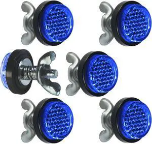 Deep Blue Reflector Motorcycle License Plate Bolts and Nuts Deep Blue Reflector Motorcycle License Plate Bolts and Nuts