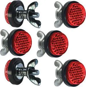 Red Reflectors Motorcycle License Plate Bolts and Nuts Mini Decorative M5 Screw Tag Bolt Round Reflective for Bike(6Pieces) (Red) Red Reflectors Motorcycle License Plate Bolts and Nuts Mini Decorative M5 Screw Tag Bolt Round Reflective for Bike(6Pieces) (Red)