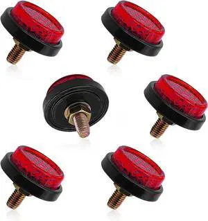 6PCS Mini Reflector with with Bolts and Nuts Type M5 Universal Screw Tag Bolt, Round Reflector Decorative for Motorcycle, Motorcycle Bicycle Car Accessory (Red) 6PCS Mini Reflector with with Bolts and Nuts Type M5 Universal Screw Tag Bolt, Round Reflector Decorative for Motorcycle, Motorcycle Bicycle Car Accessory (Red)