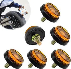 6 Pieces Reflectors Round Mini Decorative - Bolts and Nuts Nuts Mini Decorative M5 Screw Tag Bolt Round Reflective for Motorcycle Bike License Plate (Yellow) 6 Pieces Reflectors Round Mini Decorative - Bolts and Nuts Nuts Mini Decorative M5 Screw Tag Bolt Round Reflective for Motorcycle Bike License Plate (Yellow)