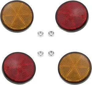 DGZZI Round Reflector 4PCS 2inch / 56mm Plastic Universal Screw Mount Reflective Warning Reflectors for Motorcycle Bike, Red and Orange DGZZI Round Reflector 4PCS 2inch / 56mm Plastic Universal Screw Mount Reflective Warning Reflectors for Motorcycle Bike, Red and Orange