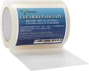 Dulepax-Tent Repair Tape,Awning Repair Tape,Boat Covers Repair,RV Covers Repair Kit,Tarp Repair,Canvas Pctch Kit,Sail Tape Etc...1 Roll of 30FT x 2.9" Dulepax-Tent Repair Tape,Awning Repair Tape,Boat Covers Repair,RV Covers Repair Kit,Tarp Repair,Canvas Pctch Kit,Sail Tape Etc...1 Roll of 30FT x 2.9"