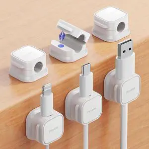 Picozon 6 Pack Magnetic Cable Clip Organizer Cord Holder, Picozon Adhesive Cable Management, Wire Phone USB Charger Cable Holder Keeper Organizer for Car, Office Home Desktop, Wall, Night Table Picozon 6 Pack Magnetic Cable Clip Organizer Cord Holder, Picozon Adhesive Cable Management, Wire Phone USB Charger Cable Holder Keeper Organizer for Car, Office Home Desktop, Wall, Night Table