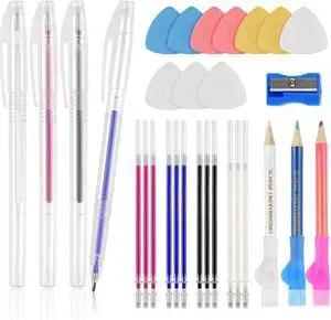 Tailors Chalk Kit with Fabric Markers, Erasable Pens and Fabric Pencils | Includes Fabric Chalk, Heat Erasable Pens, Water Soluble Fabric Pencils for Quilting, Tracing, Embroidery, DIY Sewing Crafts Tailors Chalk Kit with Fabric Markers, Erasable Pens and Fabric Pencils | Includes Fabric Chalk, Heat Erasable Pens, Water Soluble Fabric Pencils for Quilting, Tracing, Embroidery, DIY Sewing Crafts