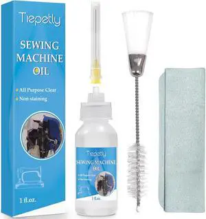 Sewing Machine Oil with Needle Tip and Double Head Brush, Fine Light Machine Oil, Universal Clear Lubricanting Oil for Most Light Machine, 1FL.OZ. Sewing Machine Oil with Needle Tip and Double Head Brush, Fine Light Machine Oil, Universal Clear Lubricanting Oil for Most Light Machine, 1FL.OZ.