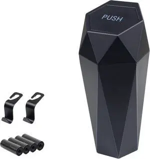 BFXM Car Trash Can Small Trash Bin with Lid, Car Accessories for Women | Car Garbage Can with Additional 2 ABS Hooks and 60pcs Trash Bags, Suitable for Home, Office, Car Organizer BFXM Car Trash Can Small Trash Bin with Lid, Car Accessories for Women | Car Garbage Can with Additional 2 ABS Hooks and 60pcs Trash Bags, Suitable for Home, Office, Car Organizer