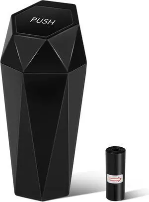 Car Trash Can with Lid, 15 Additional Trash Bags - Black, 1 Pack | Leakproof Vehicle Garbage Bin, Car Accessories for Interior, Multipurpose Organizers Mini Trash Can for Cars, Home, Office Car Trash Can with Lid, 15 Additional Trash Bags - Black, 1 Pack | Leakproof Vehicle Garbage Bin, Car Accessories for Interior, Multipurpose Organizers Mini Trash Can for Cars, Home, Office