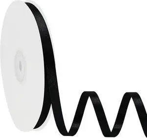 Double Face Black Satin Ribbon 1/4 Inch X 50 Yards Polyester Black Ribbons for Gift Wrapping Fabric Ribbon for Crafts Flower Bouquet Sewing Arts Wedding Party Decoration Double Face Black Satin Ribbon 1/4 Inch X 50 Yards Polyester Black Ribbons for Gift Wrapping Fabric Ribbon for Crafts Flower Bouquet Sewing Arts Wedding Party Decoration