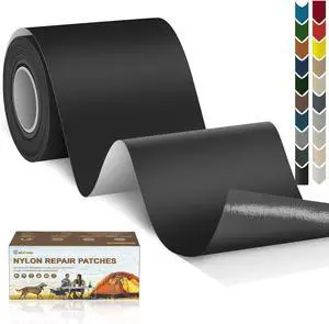 Cahomo 3x79 Inch Nylon Repair Patch Nylon Repair Tape Self Adhesive Fabric Tapes Outdoor Camping Gear Fabric kit for Tent, Umbrella, Down Jackets, Sleeping Bag, KnapsackBlack Cahomo 3x79 Inch Nylon Repair Patch Nylon Repair Tape Self Adhesive Fabric Tapes Outdoor Camping Gear Fabric kit for Tent, Umbrella, Down Jackets, Sleeping Bag, KnapsackBlack