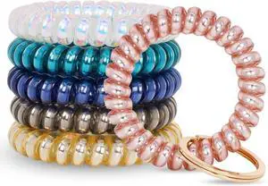 BIHRTC Stretchable Wristband Wristlet Keychain Elastic Coil Spring Spiral Key Chain for Gym Pool Sauna Outdoor Activities BIHRTC Stretchable Wristband Wristlet Keychain Elastic Coil Spring Spiral Key Chain for Gym Pool Sauna Outdoor Activities