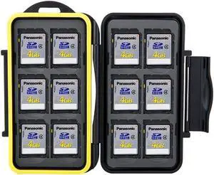 JJC MC-SD12 Water Resistant Holder Storage Memory Card Case fits 12 SD Cards JJC MC-SD12 Water Resistant Holder Storage Memory Card Case fits 12 SD Cards