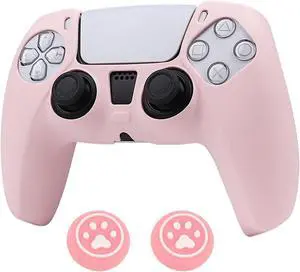 RALAN PurePink Color Controller Skin Silicone for PS5, Non-Slip Grip Cover Protector Compatible with PlayStation 5 Controllers with 2 Thumb Grip Caps RALAN PurePink Color Controller Skin Silicone for PS5, Non-Slip Grip Cover Protector Compatible with PlayStation 5 Controllers with 2 Thumb Grip Caps