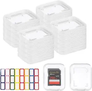 20 Pcs Clear SD Card Holder, Plastic SD Card Case with 24 Pcs Card Labels Standard SDHC SDXC Memory Cards Organizer Portable Photography Storage Accessories 20 Pcs Clear SD Card Holder, Plastic SD Card Case with 24 Pcs Card Labels Standard SDHC SDXC Memory Cards Organizer Portable Photography Storage Accessories
