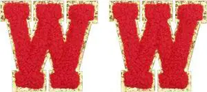 MECCANIXITY Chenille Letter Patches 2.2" Self Adhesive Alphabet W Stick on Embroidered Patch Sew on Letter Stickers Applique for Repairing Clothing Jeans Shoes Hats DIY(Red, Pack of 2) MECCANIXITY Chenille Letter Patches 2.2" Self Adhesive Alphabet W Stick on Embroidered Patch Sew on Letter Stickers Applique for Repairing Clothing Jeans Shoes Hats DIY(Red, Pack of 2)
