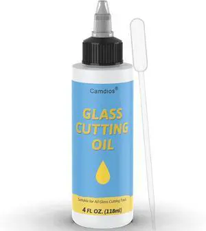 Camdios Glass Cutting Oil, 4 fl oz Precision Applicator for Glass Tools | Oil Dropper, Cleaner Score Lines, Less Chipping, Easy Cleanup, Handheld & Oil-Fed Cutters, Mirrors, Bottles, Tiles & Mosaic Camdios Glass Cutting Oil, 4 fl oz Precision Applicator for Glass Tools | Oil Dropper, Cleaner Score Lines, Less Chipping, Easy Cleanup, Handheld & Oil-Fed Cutters, Mirrors, Bottles, Tiles & Mosaic
