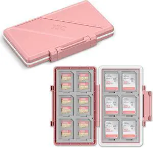 Pink Memory Card Case Micro SD TF SD Card Case Storage Holder Wallet Box | Compact Micro SD Card Holder Wallet for 24 Micro SD SDXC SDHC TF Cards and 12 SD SDXC SDHC Cards, Ergonomic Locking Systerm Pink Memory Card Case Micro SD TF SD Card Case Storage Holder Wallet Box | Compact Micro SD Card Holder Wallet for 24 Micro SD SDXC SDHC TF Cards and 12 SD SDXC SDHC Cards, Ergonomic Locking Systerm